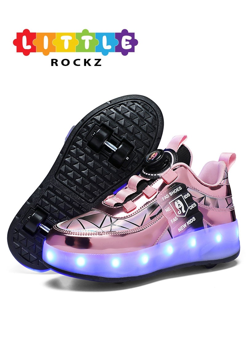 LITTLE ROCKZ - حذاء رياضي بإضاءة فلاش LED بعجلة مزدوجة، حذاء رياضي لامع أنيق مع نعل لايتنينج - Image 1
