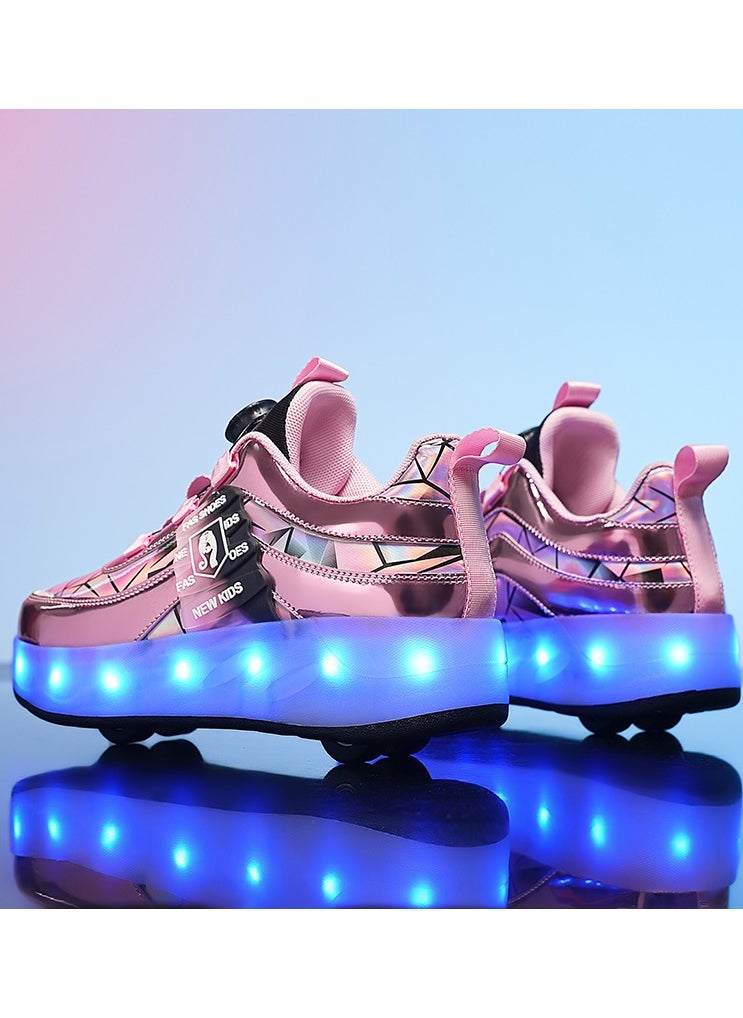 LITTLE ROCKZ - حذاء رياضي بإضاءة فلاش LED بعجلة مزدوجة، حذاء رياضي لامع أنيق مع نعل لايتنينج - Image 1