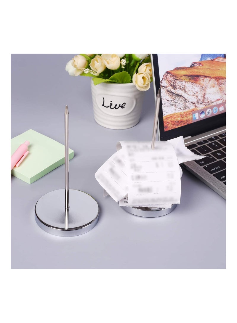 NIBEMINENT 2 Pack Receipt Holder, Stainless Steel Check Bill Memo Holder Spikes, Prong Stick Desk Straight 5.5" Long for Paper - Image 5