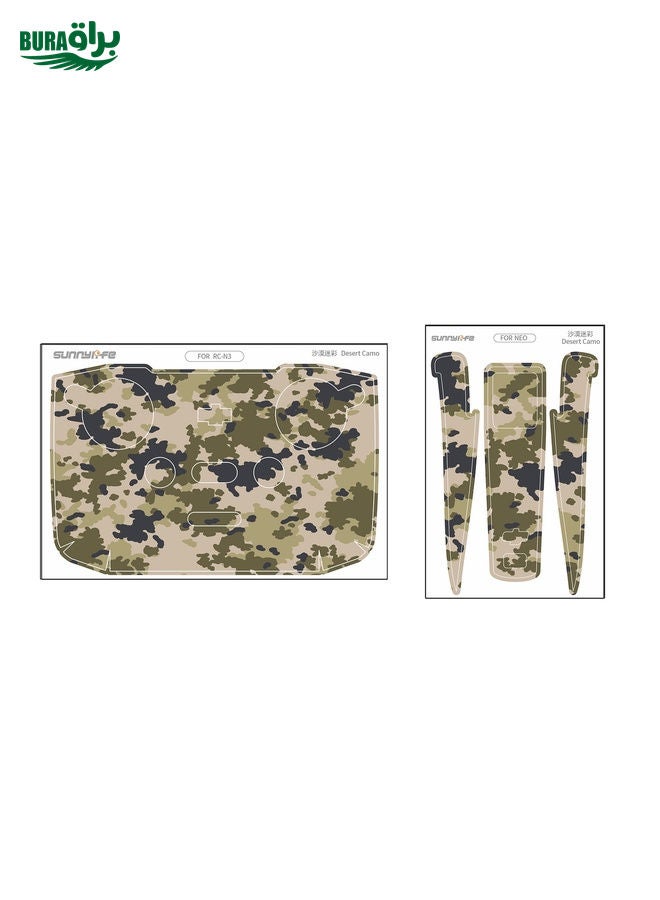 BURAQ For DJI Neo Drone Body Remote Control Protective Sticker(Desert Camo) - Image 2