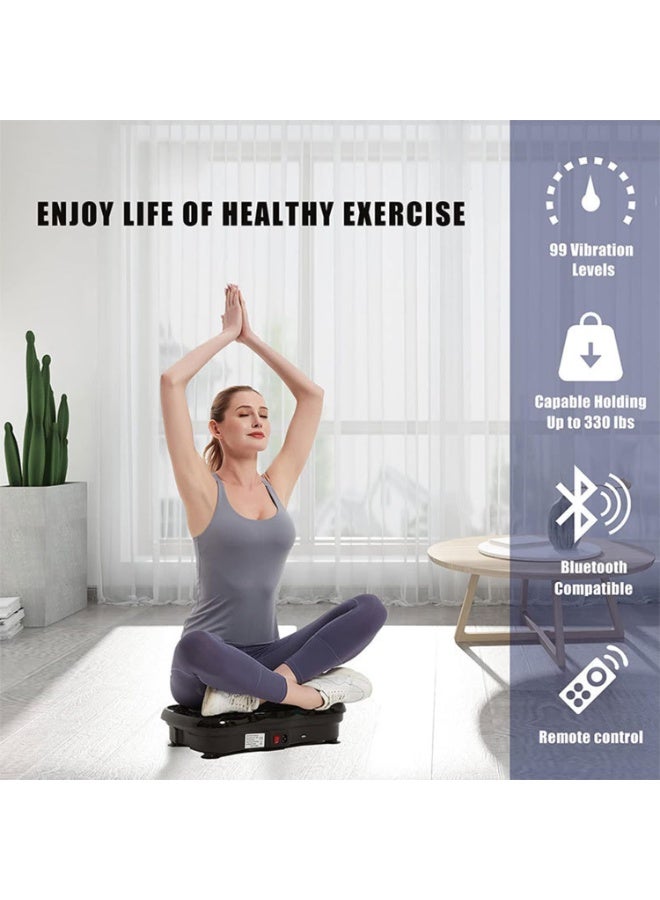 ZEESQUARE Vibration Plate Exercise Machine for Home Workout | Whole Body Vibration Platform for Weight Loss, Muscle Toning & Lymphatic Drainage | Fitness Shaker Plate with Multiple Vibration Modes for Strength Training, Wellness & Home Gym Equipment - Image 4