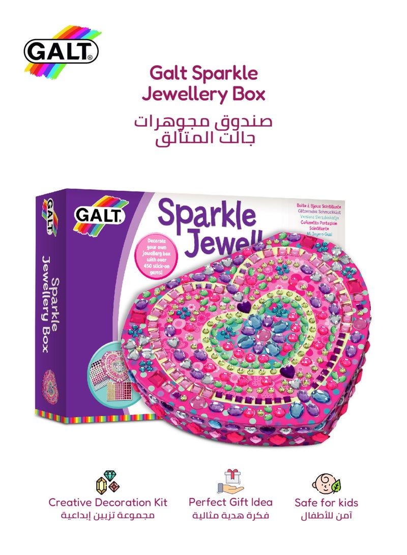 Galt Toys Sparkle Jewellery Box Craft Kit for Girls | 450 Stick-On Gems | DIY Storage Gift Set | Creative Jewelry Making Activity | Size 25 x 21 x 5 cm | Ages 6+ - Image 1