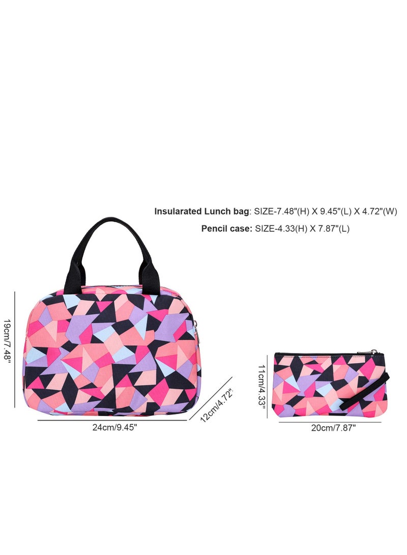 MIXDE Girl Geometric Printed Primary Junior High University School Bag Bookbag 3pcs Backpack Sets  - Image 3