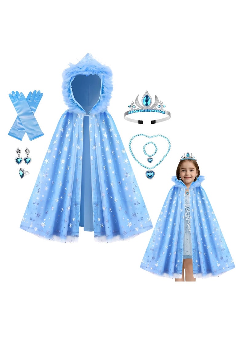 Home Smart Home Smart Snow Queen Princess Costume Dress for Kids' Birthday Party with Fairy-Tale Fancy Girl Dress Accessories for Parties, Gifts. 