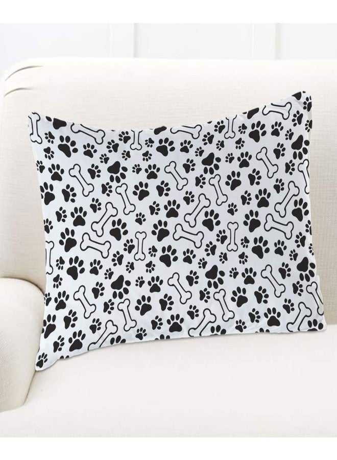 EKOBLA Throw Pillow Cover Dogs Paws and Bones Paw Print Pet Cute Animal Lovely Cartoon Adorable Footprint Decor Lumbar Pillow Case Cushion for Sofa Couch Bed Standard Queen Size 20x30 Inch - Image 5