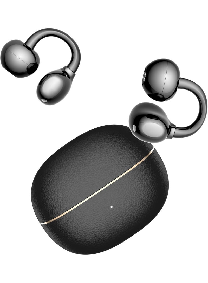 أونور تشويس سماعات HONOR Choice Earbuds Clip 2 Pro، سماعات لاسلكية مفتوحة الأذن مزودة بتقنية Titanium Arch Bridge 2.0، توفر عمر بطارية يصل إلى 44 ساعة، وتحتوي على محركات صوت مزدوجة مغناطيسية مقاس 12 مم لتجربة صوت قوية وواضحة، مع دعم الشحن اللاسلكي، ومقاومة للماء والغبار بمعيار IP54، باللون الأسود. - Image 1