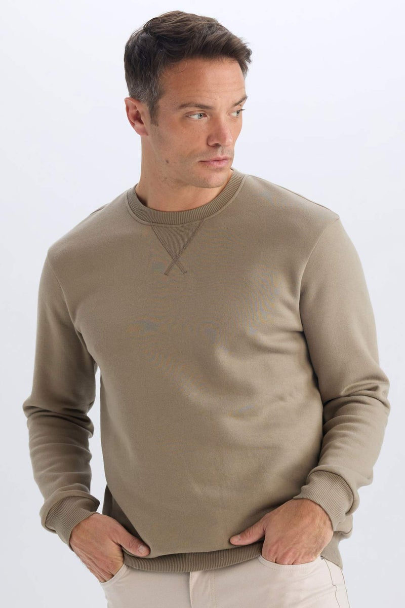 DeFacto Regular Fit Crew Neck Basic Thick Sweatshirt - Image 1