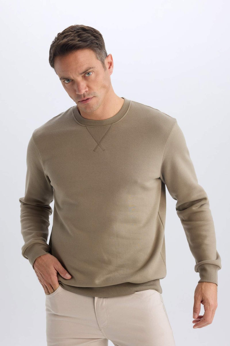 DeFacto Regular Fit Crew Neck Basic Thick Sweatshirt - Image 3
