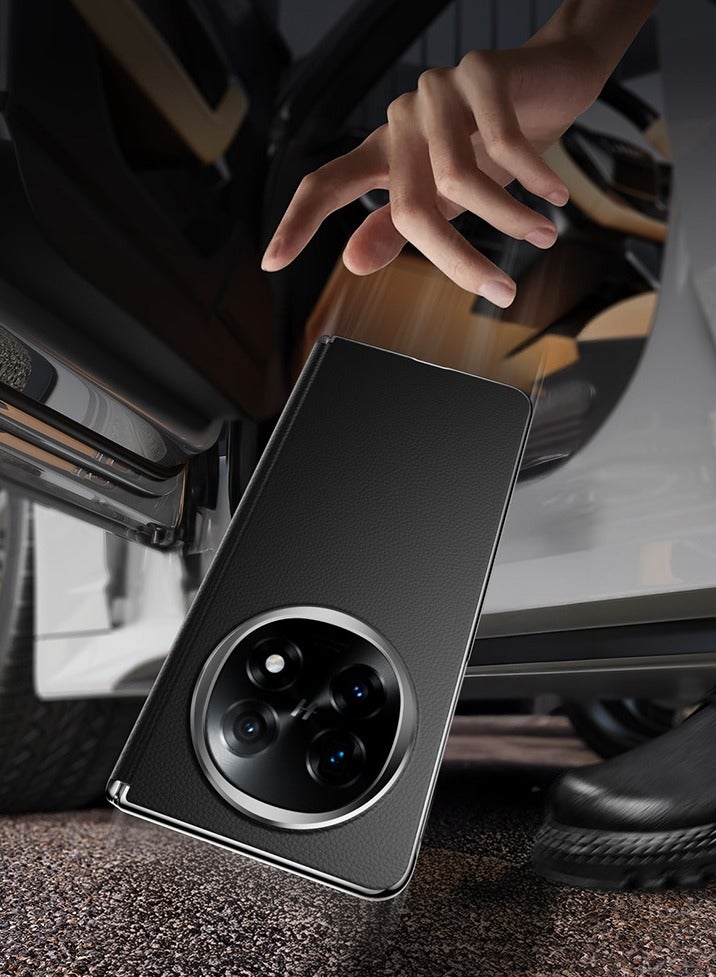 general Luxury PU Leather Case for OPPO Find N5,with Hinge protection,Anti-fingerprint Leather Phone Case for Find N5 - Image 3