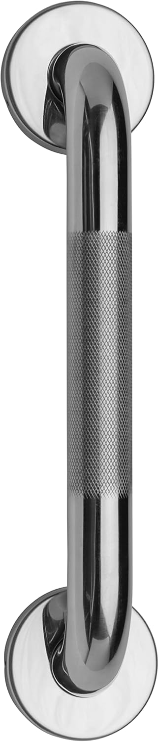 Croydex AP500541 300 mm Safety Support Rail Stainless Steel Grab Bar with AntiSlip Grip for Bathroom Chrome - Image 1