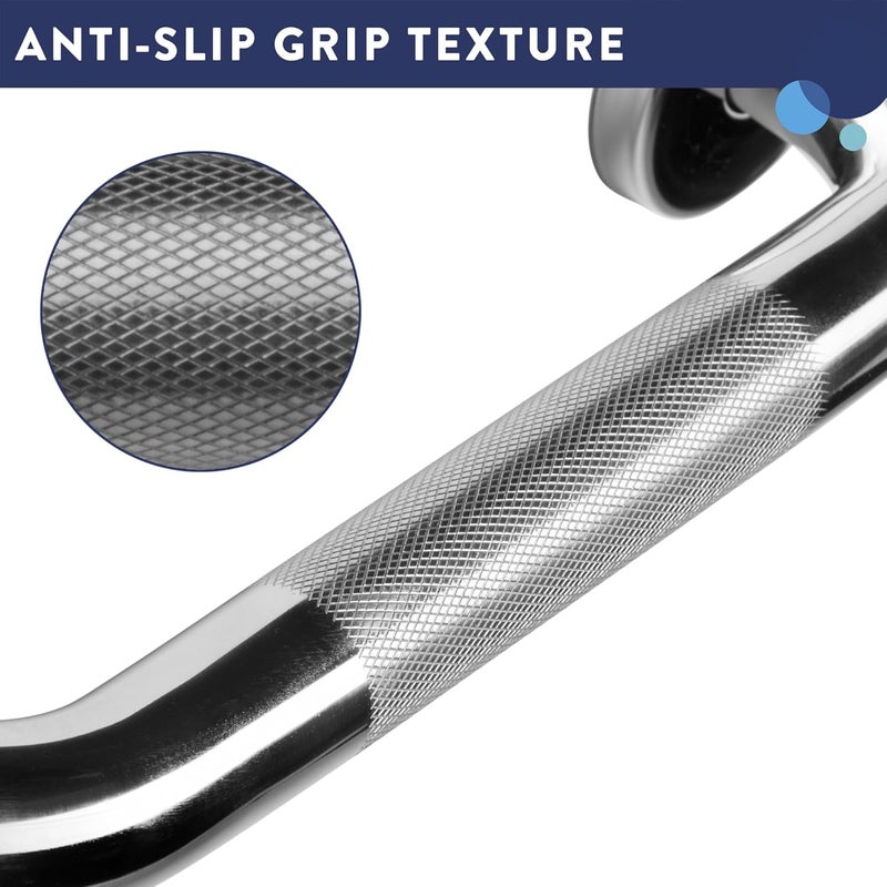 Croydex AP500541 300 mm Safety Support Rail Stainless Steel Grab Bar with AntiSlip Grip for Bathroom Chrome - Image 3