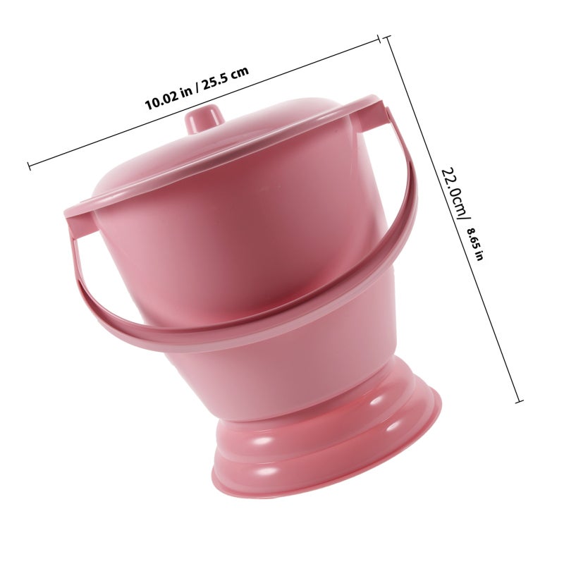 1PC Old People Kid Chamber Pot Home Spittoon with Cover Hand Carry Spittoon - Image 2