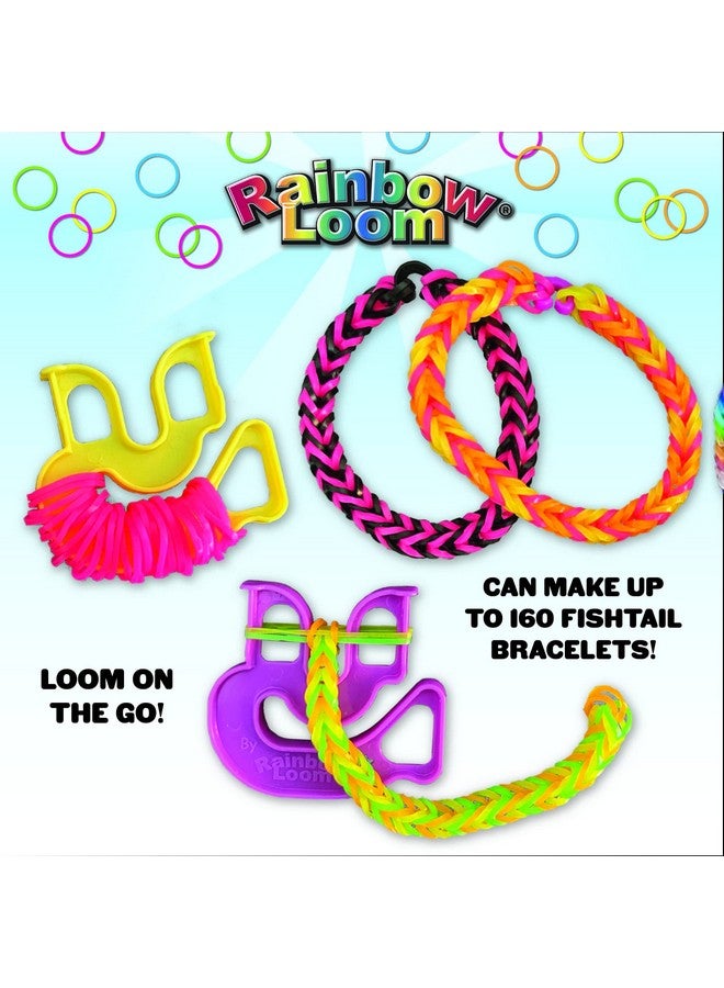 Rainbow Loom Rainbow Loom® Treasure Box NEON Edition, 8,000 Rubber Bands in 8 Different Neon Colors, and a BONUS of 2 Happy Looms, Great Activities for Boys and Girls 7+  - Image 5