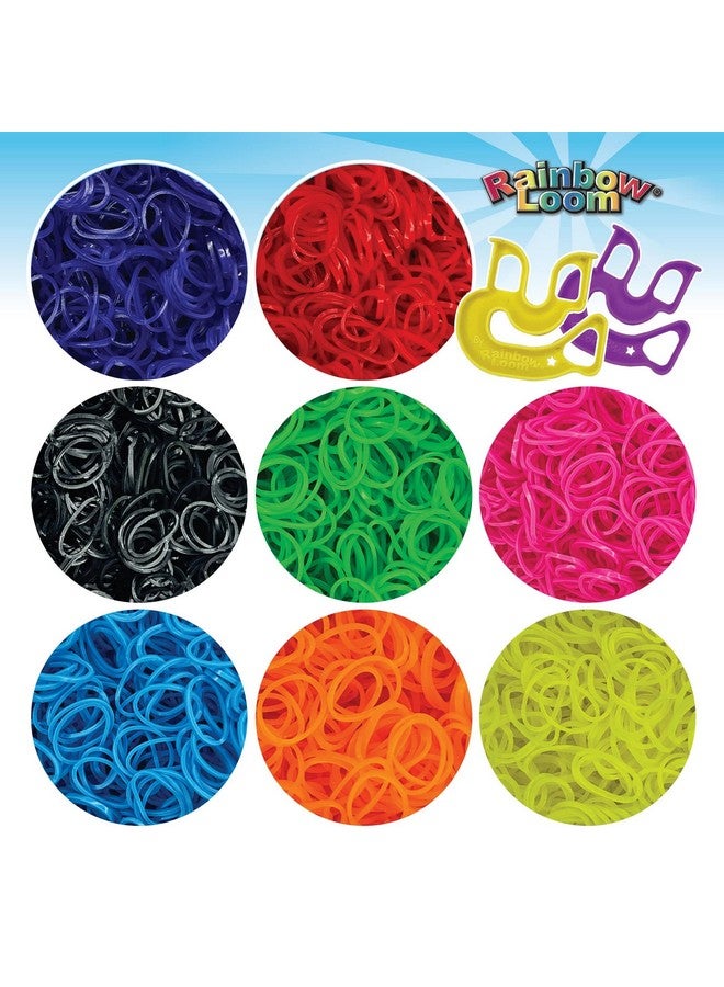 Rainbow Loom Rainbow Loom® Treasure Box NEON Edition, 8,000 Rubber Bands in 8 Different Neon Colors, and a BONUS of 2 Happy Looms, Great Activities for Boys and Girls 7+  - Image 4
