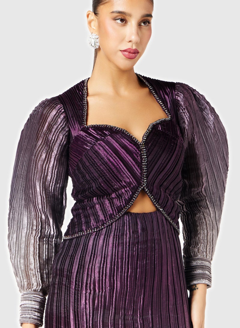 Threadz by Ajooni Embellished Pleated Dress  - Image 3