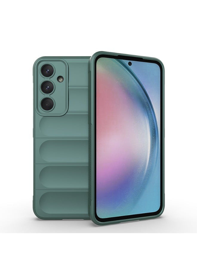 Phantom Shield Silicone Case with Anti-Scratch Soft Microfiber Lining, High Resilience Rubber Full Body Shockproof Cover Compatible with Samsung Galaxy A55 (Dark Green) - Image 1
