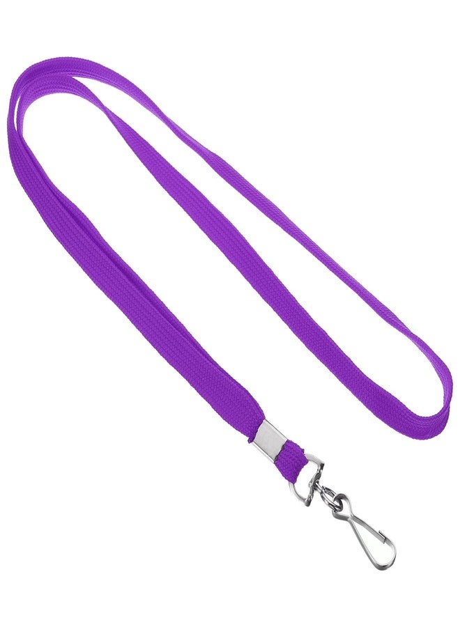 PATIKIL 17.7" Badge Lanyards, 10 Pack Neck Strap Flat Strap Lanyard with Swivel J Hook Clip for ID Badge Card Holder Name Tag Keychain, Purple - Image 1