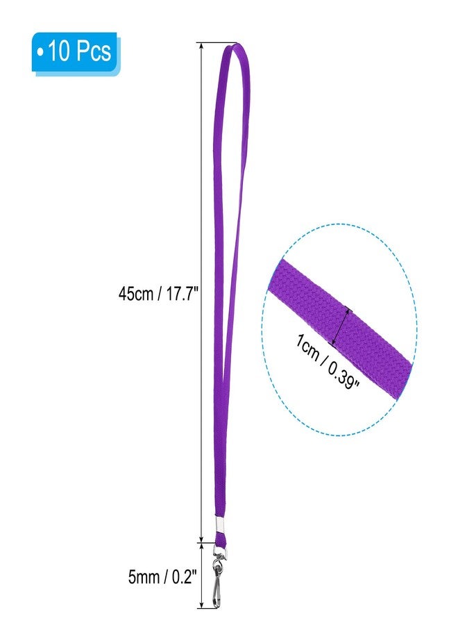 PATIKIL 17.7" Badge Lanyards, 10 Pack Neck Strap Flat Strap Lanyard with Swivel J Hook Clip for ID Badge Card Holder Name Tag Keychain, Purple - Image 2