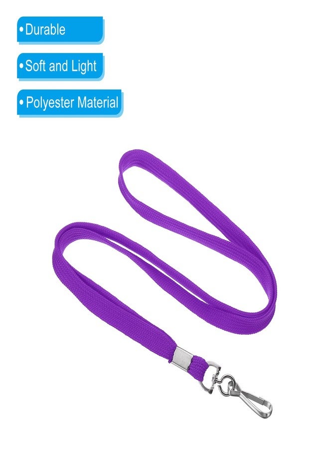 PATIKIL 17.7" Badge Lanyards, 10 Pack Neck Strap Flat Strap Lanyard with Swivel J Hook Clip for ID Badge Card Holder Name Tag Keychain, Purple - Image 4