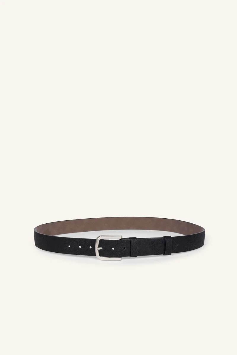 Man Rectangular Metal Buckle Faux Leather Casual Belt