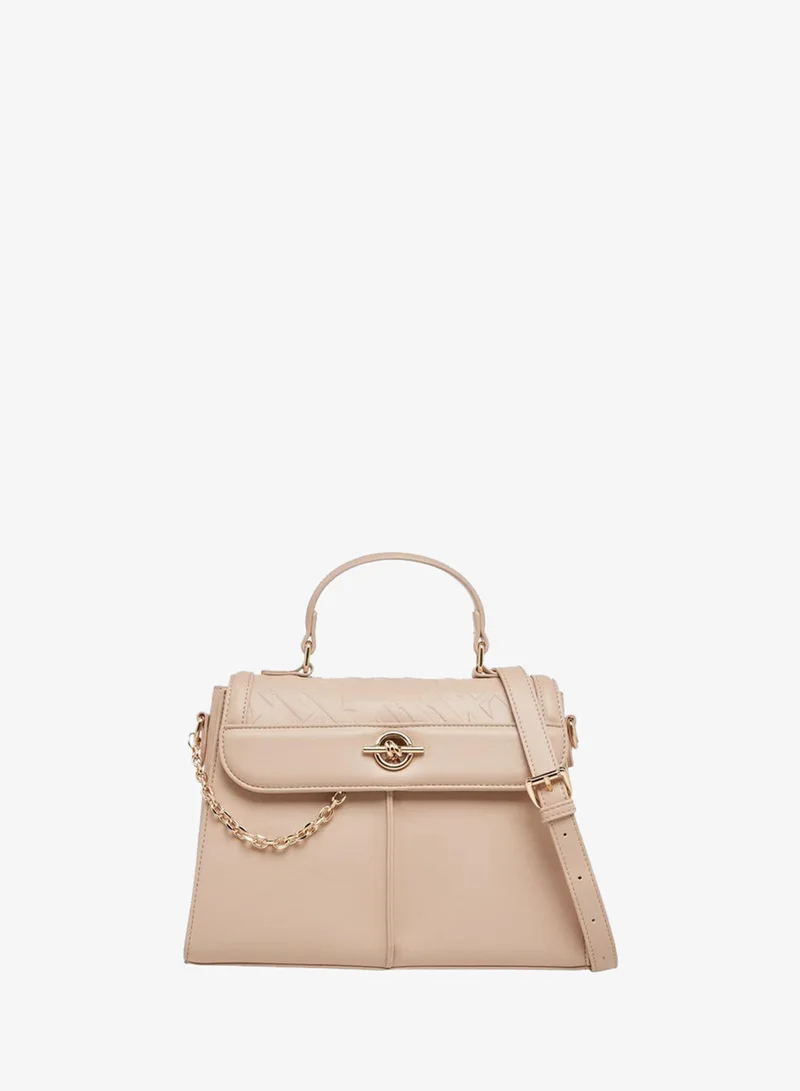 ايل Logo Embossed Satchel Bag with Detachable Strap