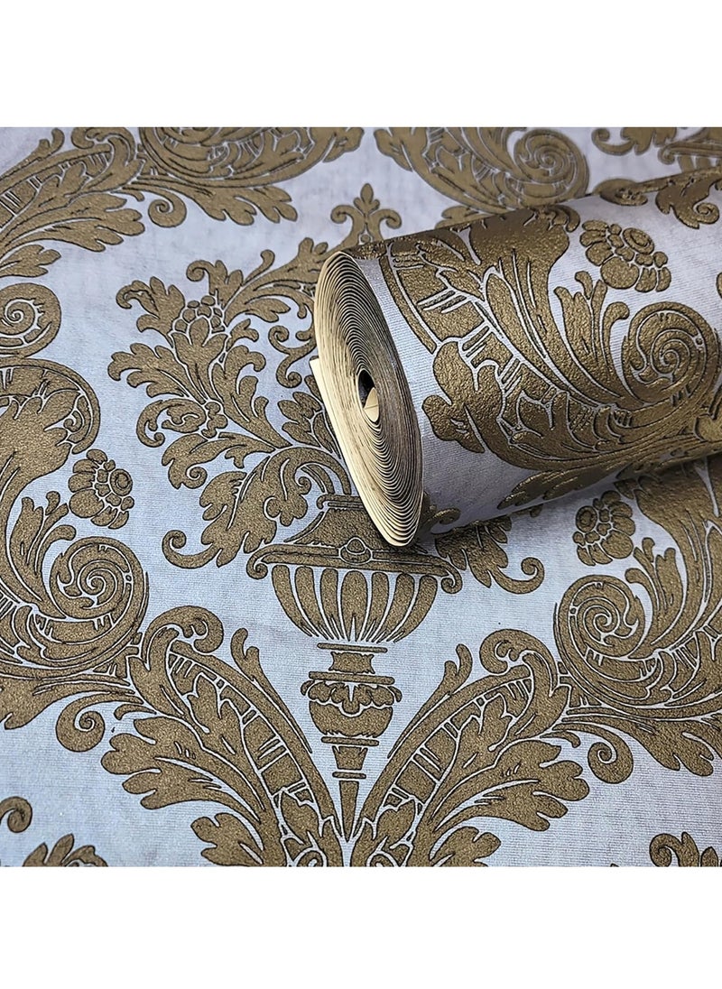 MAF Wallpaper MAF Wallpaper BR18A105 Embossed Vintage Design Wallpaper, Non-Woven Wallpaper for living room, bedroom, study, TV background, hotel, office & more - Black & Blue  - Image 2