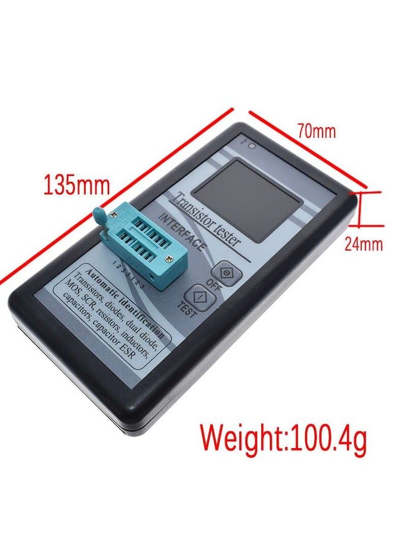 M328 - LCR portable component tester (black)  Diode Thyristor Capacitance Resistor Inductance MOSFET ESR LCR Meter - Image 3