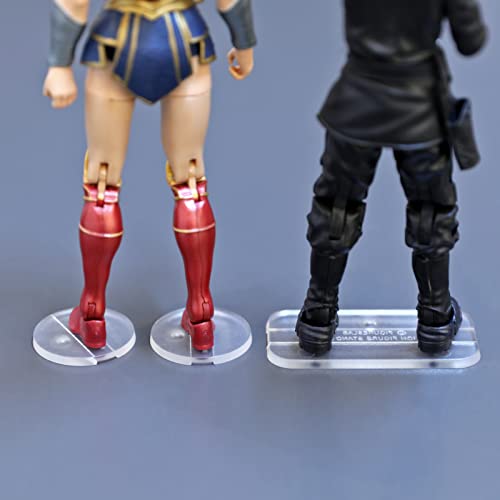 FIGURESLAB 56PCS Action Figure Stand Bases Assembly Display Holder Accessories Fit for Most 6inch Figures Transparent Mix Square Round Shape - Image 1