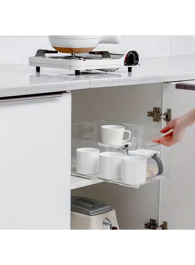 2pcs White Plastic Silent Track Drawer Slides Punch Free Side Mount Cabinet Hardware - Image 5