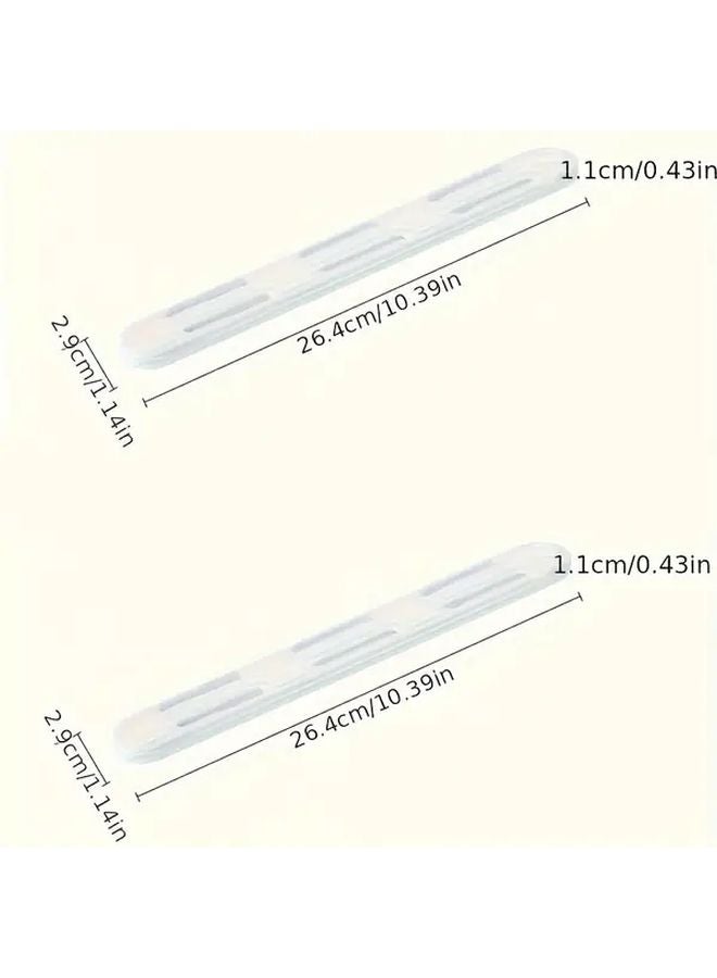2pcs White Plastic Silent Track Drawer Slides Punch Free Side Mount Cabinet Hardware - Image 1