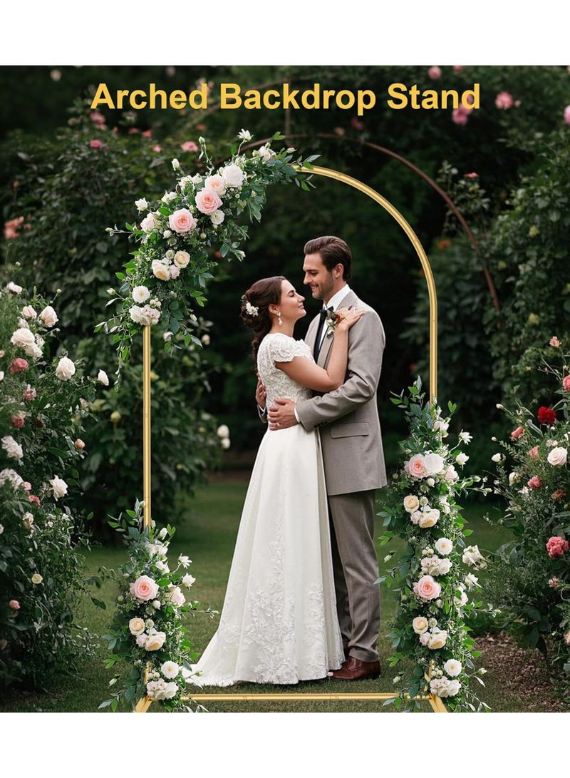 RATSAW 7.2 FT Metal Arch Backdrop Stand Gold Wedding Balloon Arched Backdrop Stand Arch Frame for Birthday Party Bridal Baby Shower Ceremony Decoration 2.2M × 1.2M Gold - Image 2