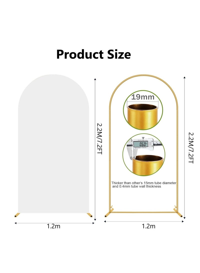 RATSAW 7.2 FT Metal Arch Backdrop Stand Gold Wedding Balloon Arched Backdrop Stand Arch Frame for Birthday Party Bridal Baby Shower Ceremony Decoration 2.2M × 1.2M Gold - Image 4