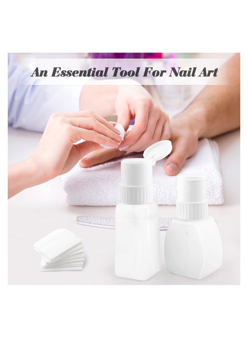 4 Pack Refillable Plastic Push Down Pump Bottles for Nail Polish and Makeup Remover, Press Pump Dispenser with Flip Cap, Ideal for Liquid Storage and Easy Dispensing.  - Image 4