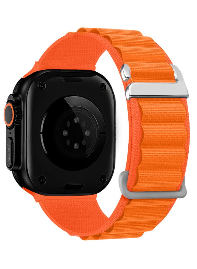 Replacement Band for Apple Watch Band 49mm 46mm 45mm 44mm - Alpine Loop Band for Women Men - Adjustable With Metal G-Hook Strap For iWatch Ultra Series SE 8/7/6/5/4/3/2/1 - Orange - Image 1