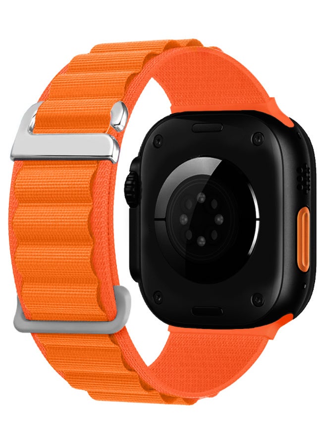 Replacement Band for Apple Watch Band 49mm 46mm 45mm 44mm - Alpine Loop Band for Women Men - Adjustable With Metal G-Hook Strap For iWatch Ultra Series SE 8/7/6/5/4/3/2/1 - Orange - Image 3