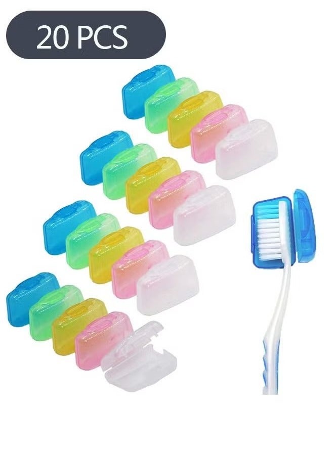 OMEVE 20-Piece Travel Toothbrush Head Covers, Portable Toothbrush Protector Caps Case for Home Outdoor  - Image 1
