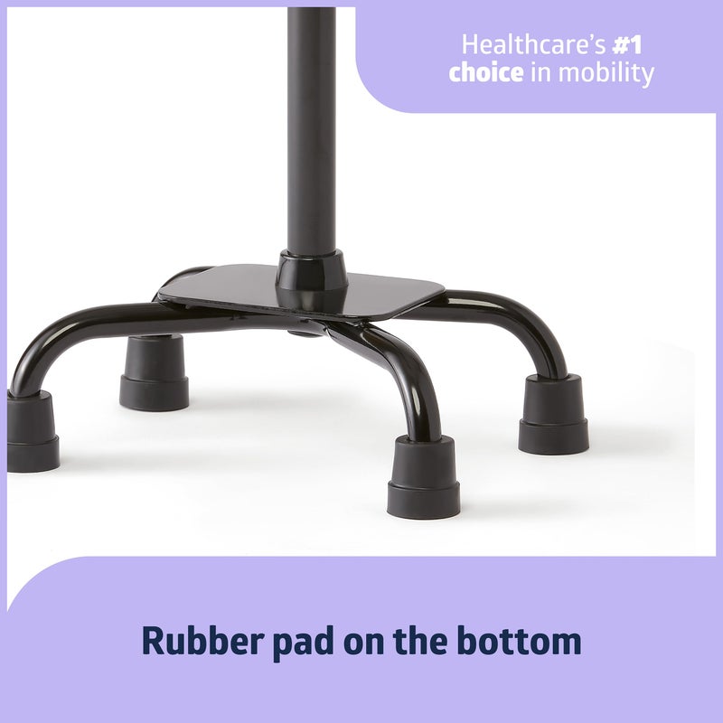 Medline Aluminum Quad Cane with Small Base for Balance, Knee Injuries, Leg Surgery Recovery & Mobility, Portable, Lightweight Walking Aid for Seniors & Adults - Image 3