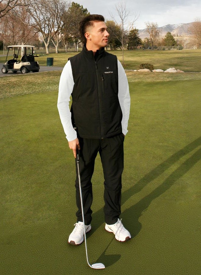Venustas Softshell Heated Vest for Men, 10 Hrs Runtime, Electric Heating Soft Shell Golf Vest, lightweight windproof golf vest - Image 2