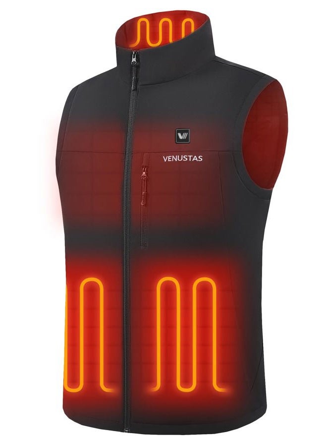 Venustas Softshell Heated Vest for Men, 10 Hrs Runtime, Electric Heating Soft Shell Golf Vest, lightweight windproof golf vest - Image 1