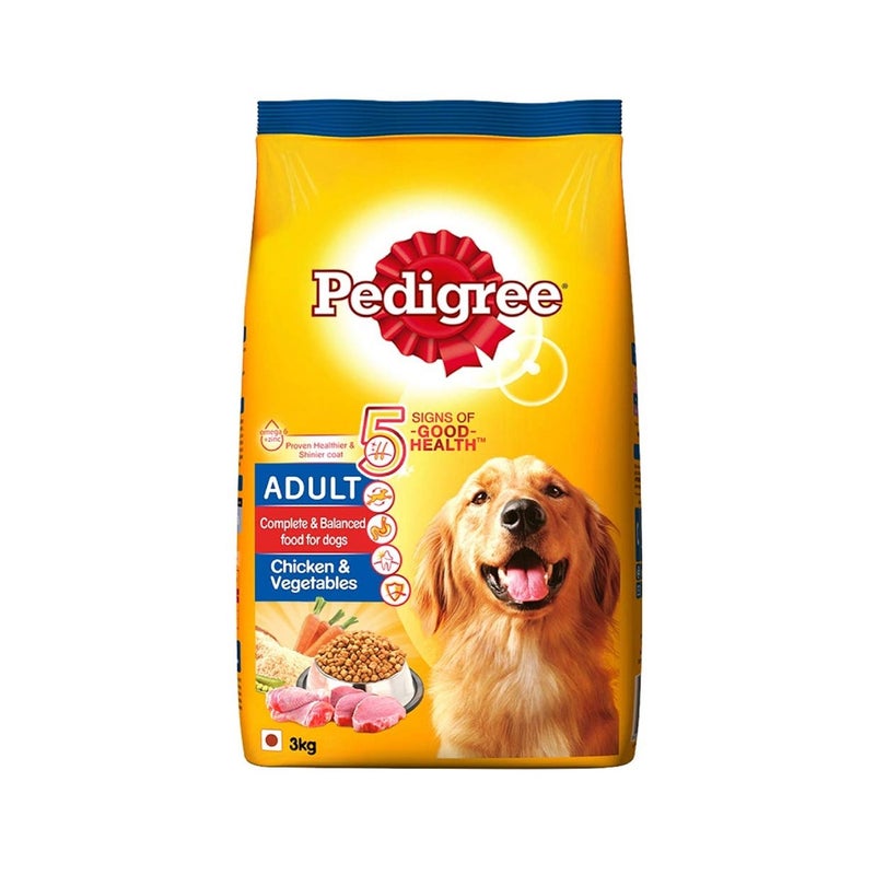 Pedigree Chicken & Vegetables Adult Dry Dog Food 3kg