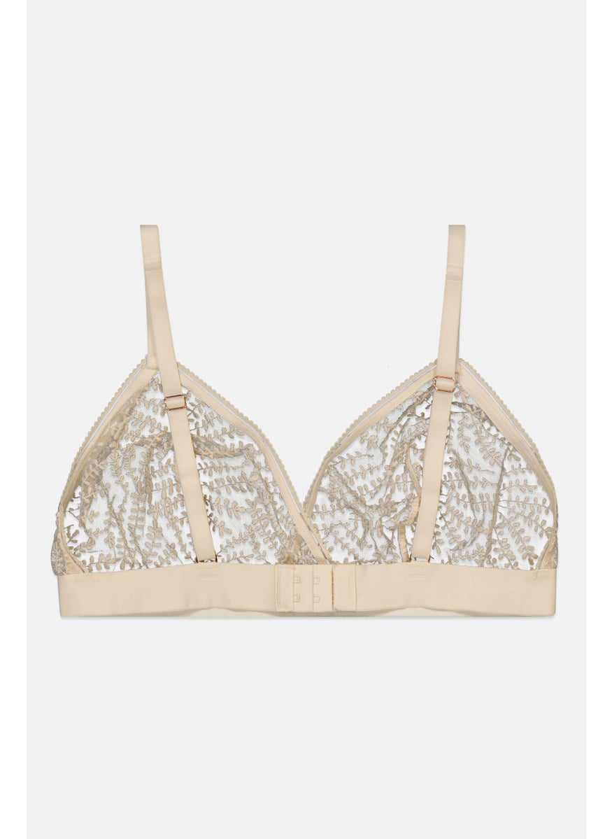 Etam Women Non Padded Lace Bra, Off White  - Image 2