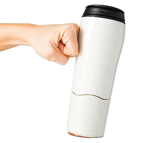Mighty Mug Plastic Travel Mug, No Spill Double Wall Tumbler, Cold/Hot, Cup-Holder Friendly, Dishwasher Safe, (Cream, 12oz) - Image 1