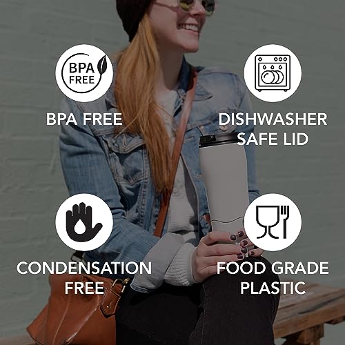 Mighty Mug Plastic Travel Mug, No Spill Double Wall Tumbler, Cold/Hot, Cup-Holder Friendly, Dishwasher Safe, (Cream, 12oz) - Image 5