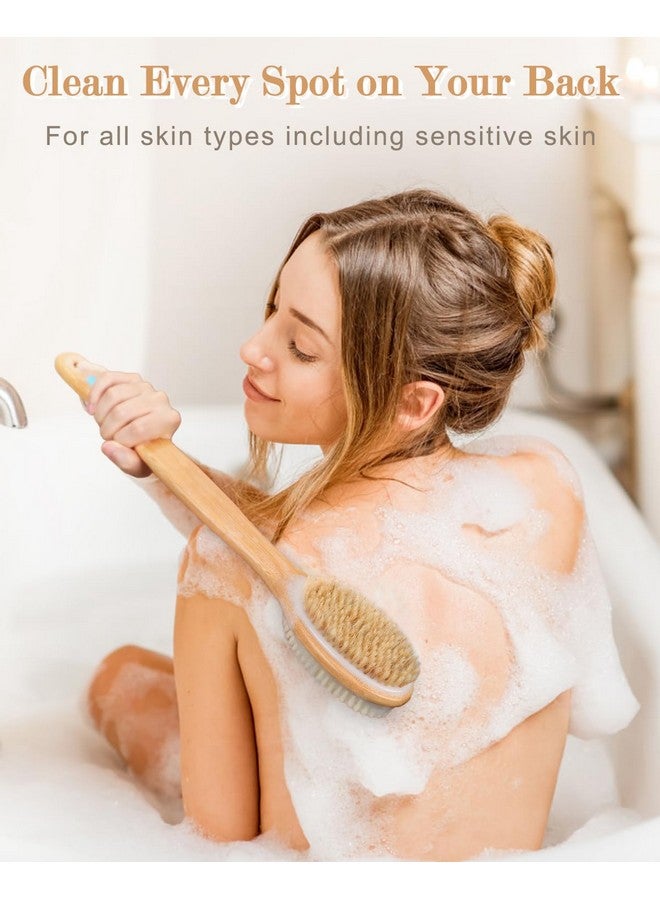FREATECH Back Scrubber for Shower, Body Brush with Long Wooden Handle for Wet or Dry Brushing, Dual-sided Brush with Stiff Natural Bristles and Soft Nylon Bristles for Exfoliating and Gentle Cleaning - Image 4
