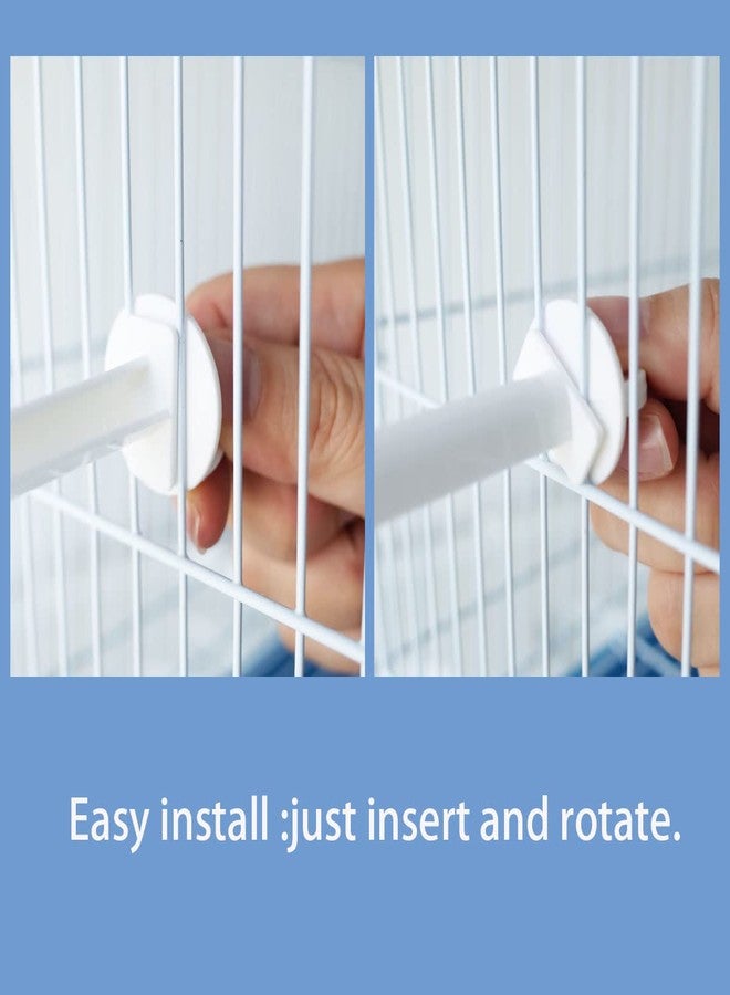 FOIBURELY 8 Canary Finch Budgie Bird Cage White Plastic Stand Perches Holders（5.5 Inches） - Image 2