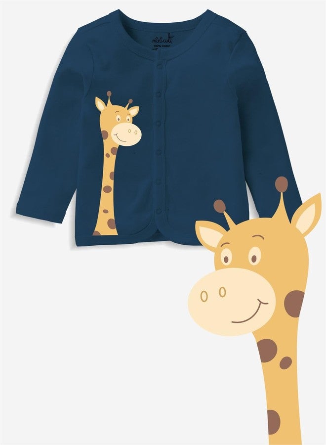 minicult Cotton Regular Fit Unisex Front Open Full Sleeve T-Shirt With Snap Buttons And Cute Prints Combo Pack, Assorted, 6 Months-9 Months - Image 4