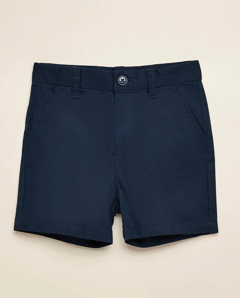 أر أند بي Solid Shorts with Button Closure