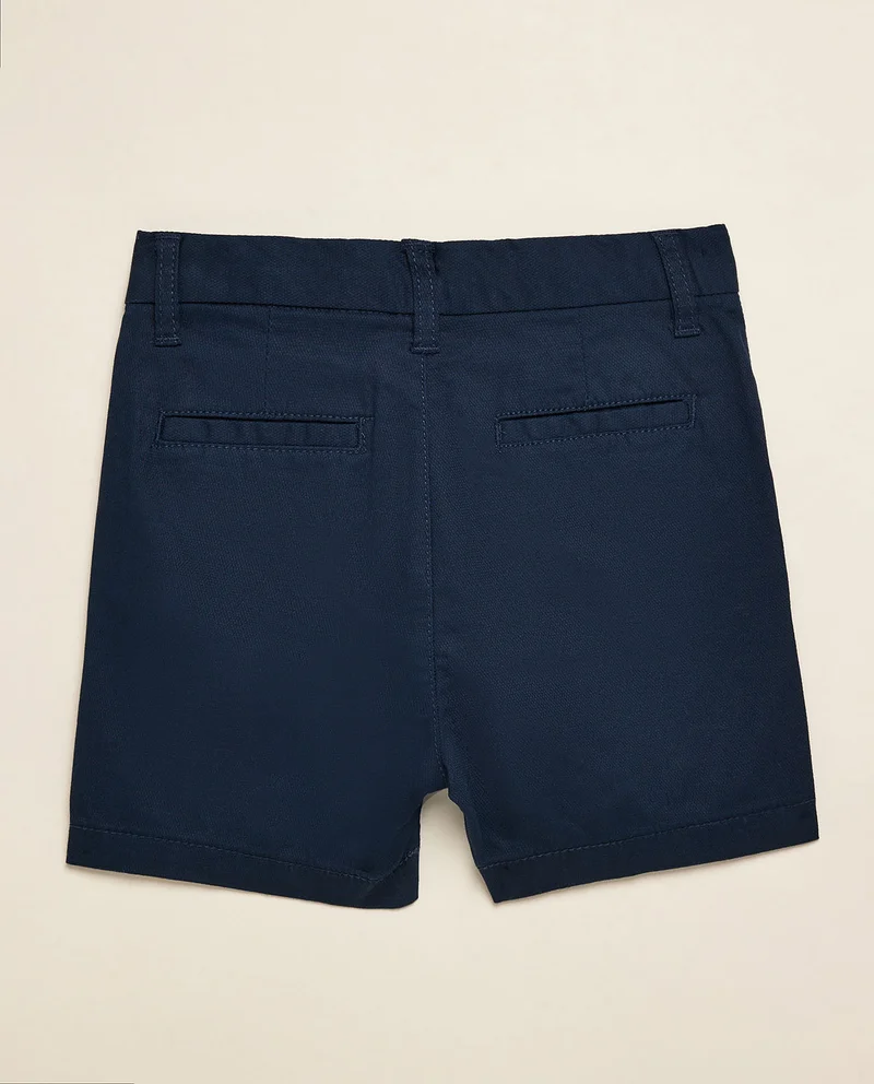 أر أند بي Solid Shorts with Button Closure