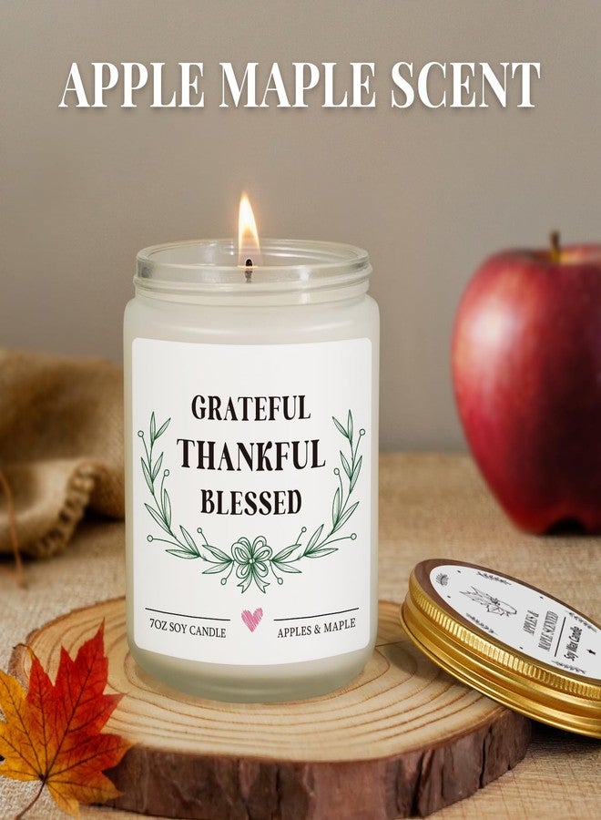 Hakumata Gifts for Women Men, Grateful Thankful Blessed Candle Gift - Apple Maple Scented, Thanksgiving Housewarming Gifts for Hostess Friend, Christian Gift for Women, Fall Decorations for Home - Image 3