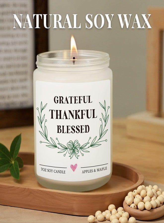 Hakumata Gifts for Women Men, Grateful Thankful Blessed Candle Gift - Apple Maple Scented, Thanksgiving Housewarming Gifts for Hostess Friend, Christian Gift for Women, Fall Decorations for Home - Image 4